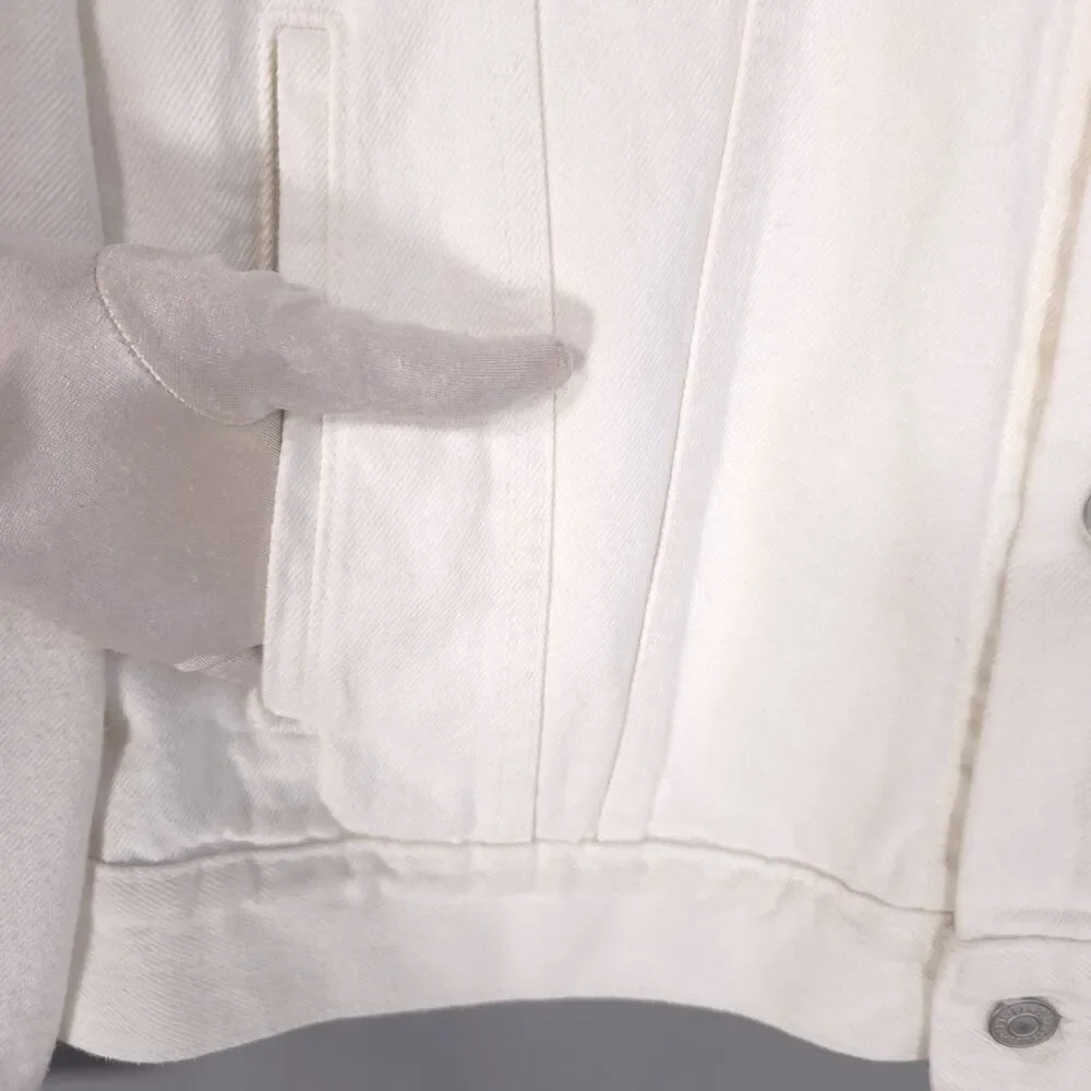 LEVIS Mens‎ Classic Denim Jacket XL Cream 100% Cotton Button Front 72334-0292